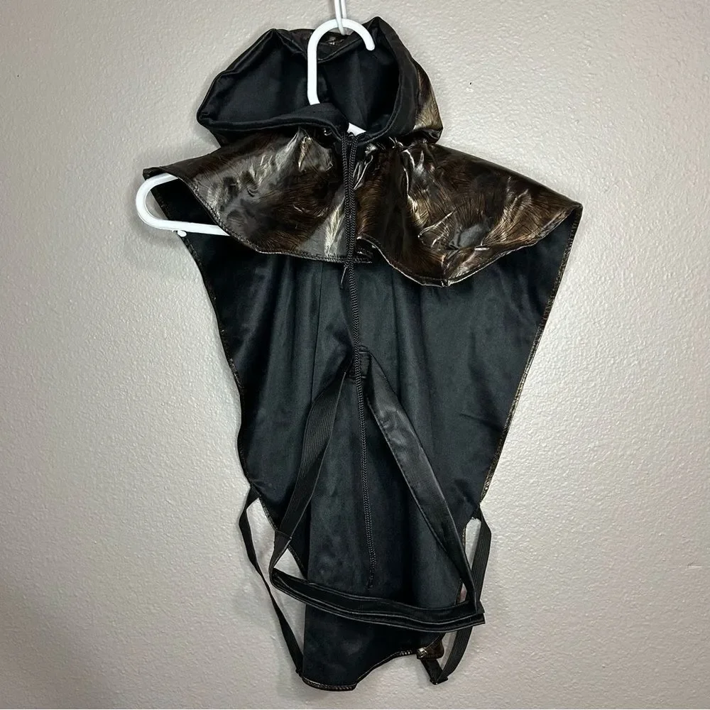 Doggiduds black & brown dog rain poncho size medium